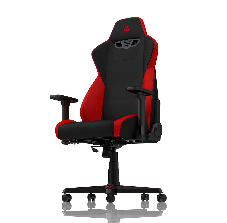 Gaming Stühle - Nitro Concepts S300 Gaming Chair - Inferno Red Gaming Stuhl - Schwarz / Rot - Stoff - Bis zu 135 kg - NC-S300-BR