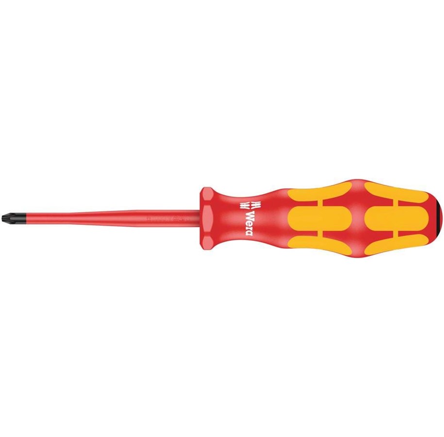 Handwerkzeuge  - Wera 165 iS PZ VDE-isolierter Kreuzschlitz-Schraubendreher mit reduziertem Klingendurchmesser, PZ 1 x 80 mm - 5006460001
