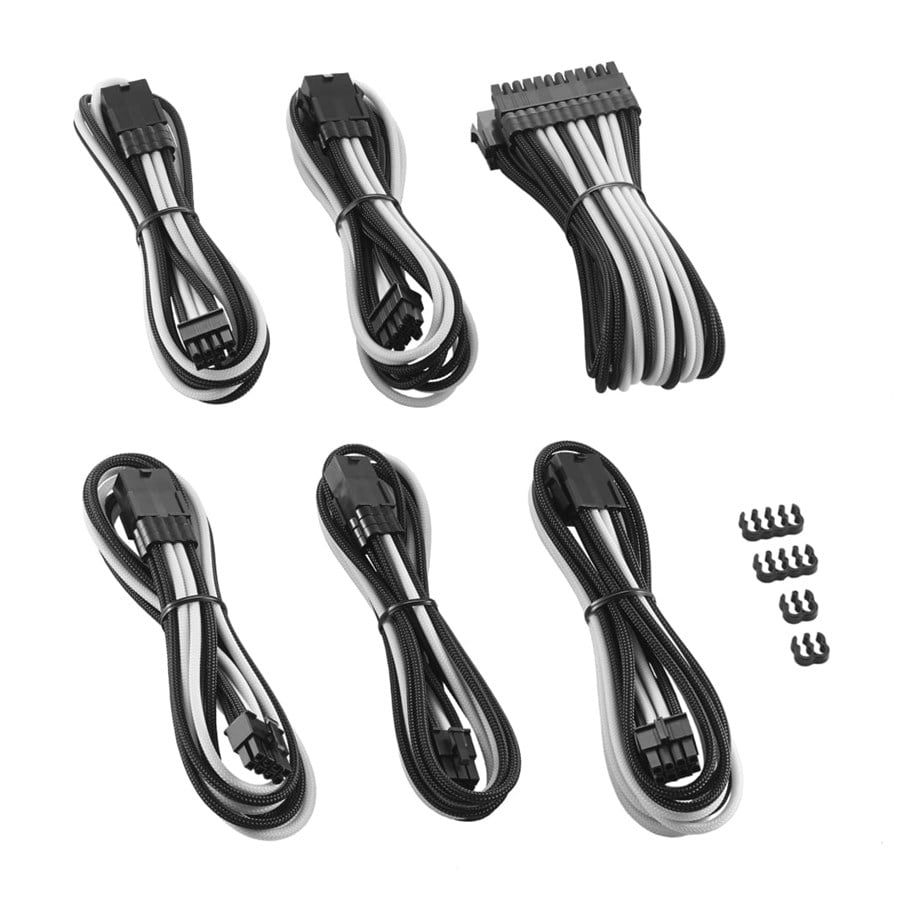 Stromkabel (Extern) - CableMod PRO ModMesh Cable Extension Kit - Black/White - CM-PCAB-BKIT-NKKW-3PK-R