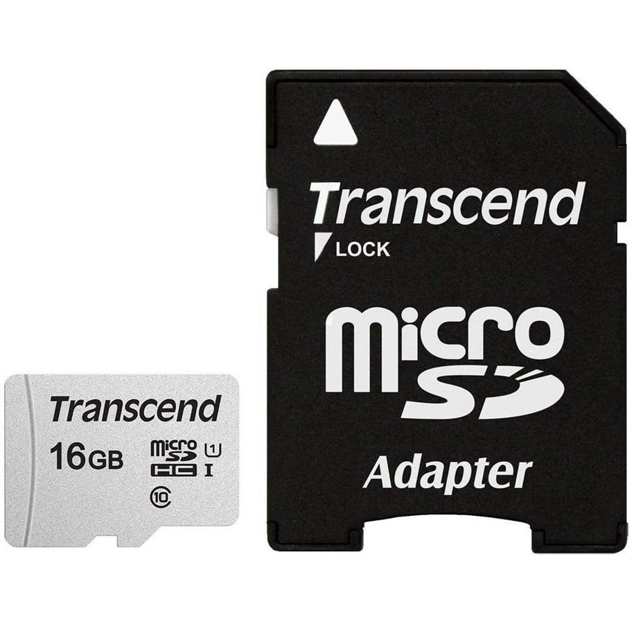Speicherkarten - Transcend 300S microSD/SD - 95MB/s - 16GB - TS16GUSD300S-A