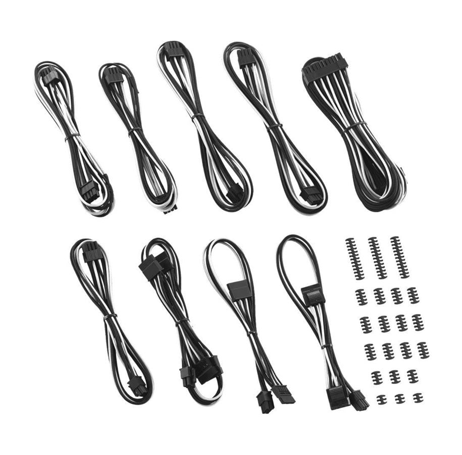 Stromkabel (Intern) - CableMod Classic ModFlex RT-Series ROG Thor Cable Kit - Black/White - CM-RTS-CKIT-KKW-R