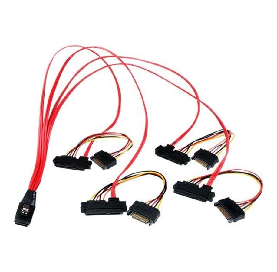SAS / SCSI Kabel - StarTech.com 50cm Serial Attached SCSI Mini SAS Cable SFF8087 to 4x SFF8482 - SAS internal cable - 50 cm - SAS808782P50