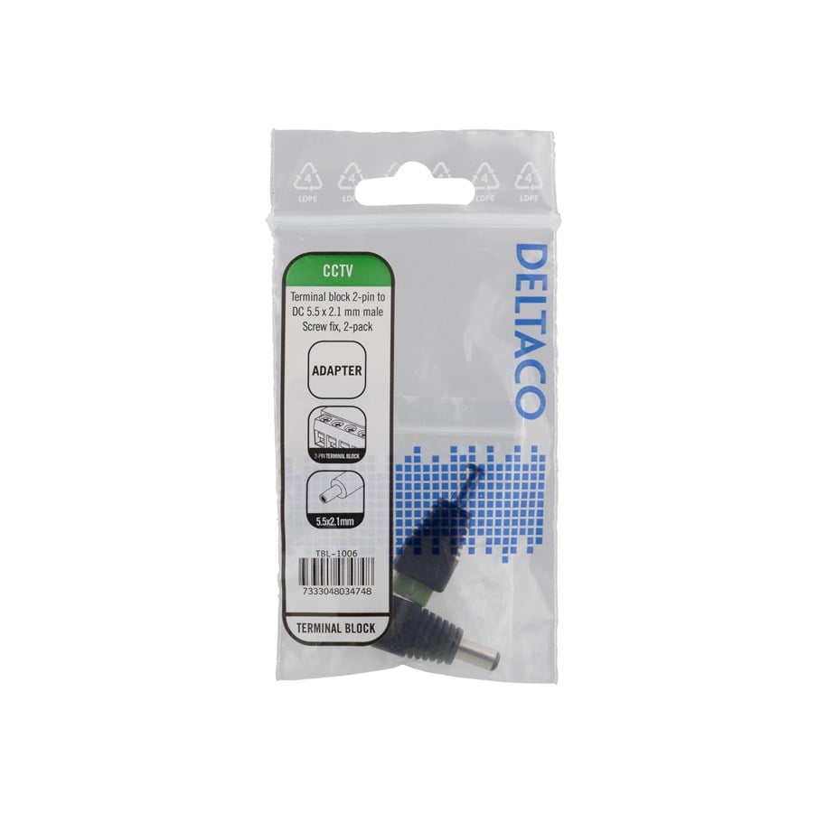 Andere Kabel - Deltaco 2-pin Terminal block to 5.5 DC 2-Pack Sc - TBL-1006