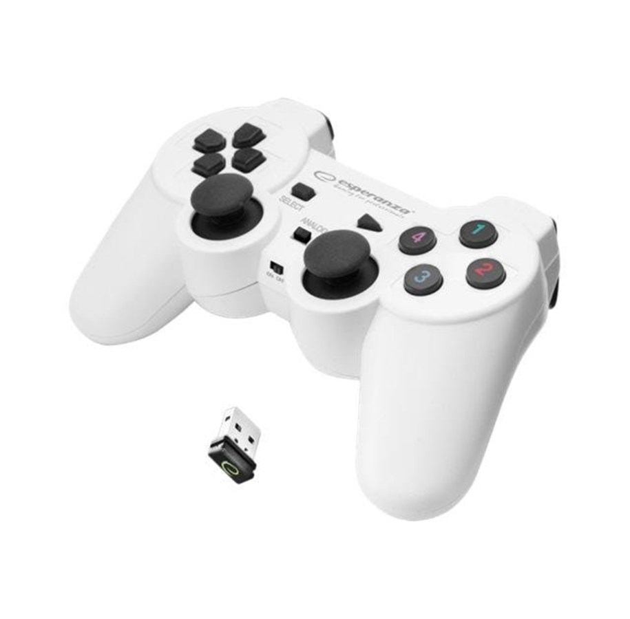 Gaming Zubehör - Esperanza Wireless GamePad PS3/PC USB Gladiator White - Wireless Controller - PC - EGG108W