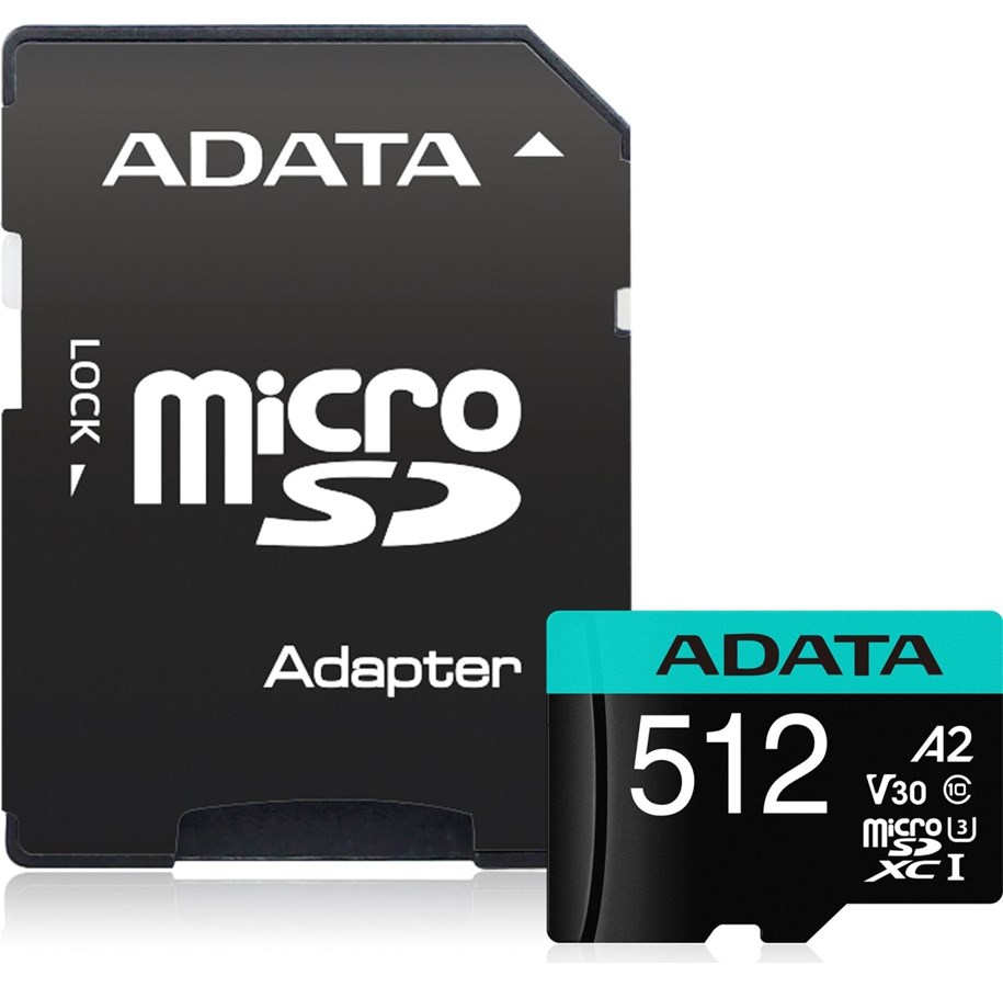 Speicherkarten - A-Data Premier Pro MicroSD/SD V30S - 100MB/s - 512GB - AUSDX512GUI3V30SA2-RA1