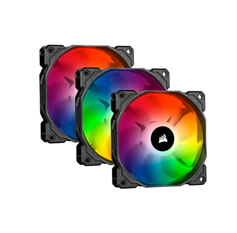 Gehäuselüfter - Corsair iCUE SP120 RGB PRO 3-pack - Gehäuselüfter - 120mm - Schwarz mit RGB LED - 26 dBA - CO-9050094-WW
