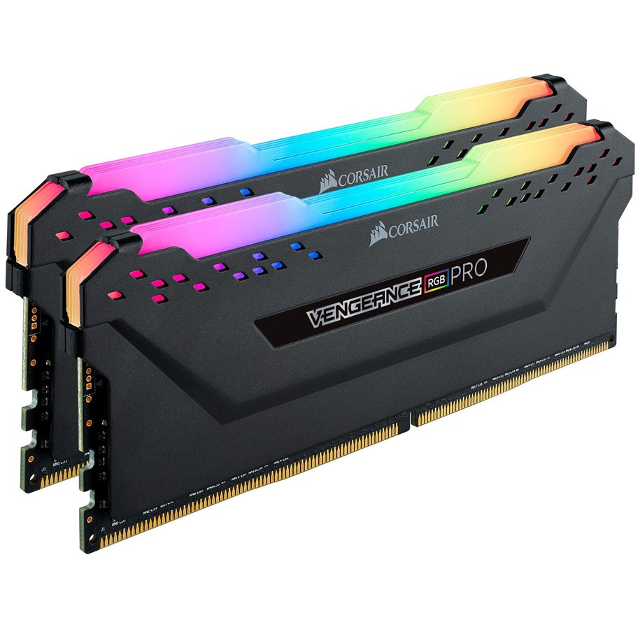 Arbeitsspeicher (RAM) - Corsair Vengeance RGB PRO DDR4-3600 - 16GB - CL18 - Dual Channel (2 pcs) - AMD Optimized & Intel XMP - Schwarz mit RGB - CMW16GX4M2D3600C18