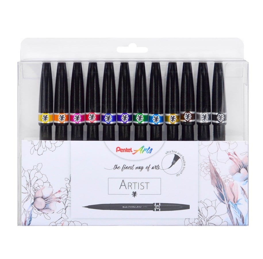 Utensilien zum Schreiben und Zeichnen - Pentel SESF30C-12 Sign Pen ARTIST - SESF30C-12