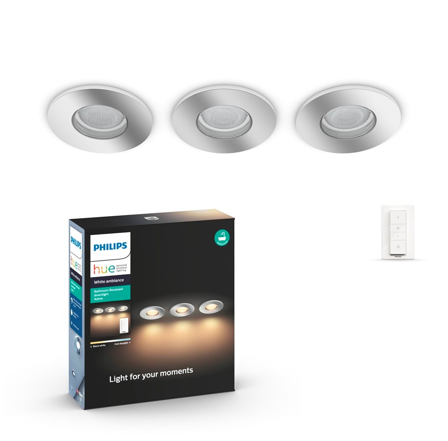Smart-Home - Philips Hue Adore Bathroom Recessed 3x5W Spots - Chrome - 915005826201
