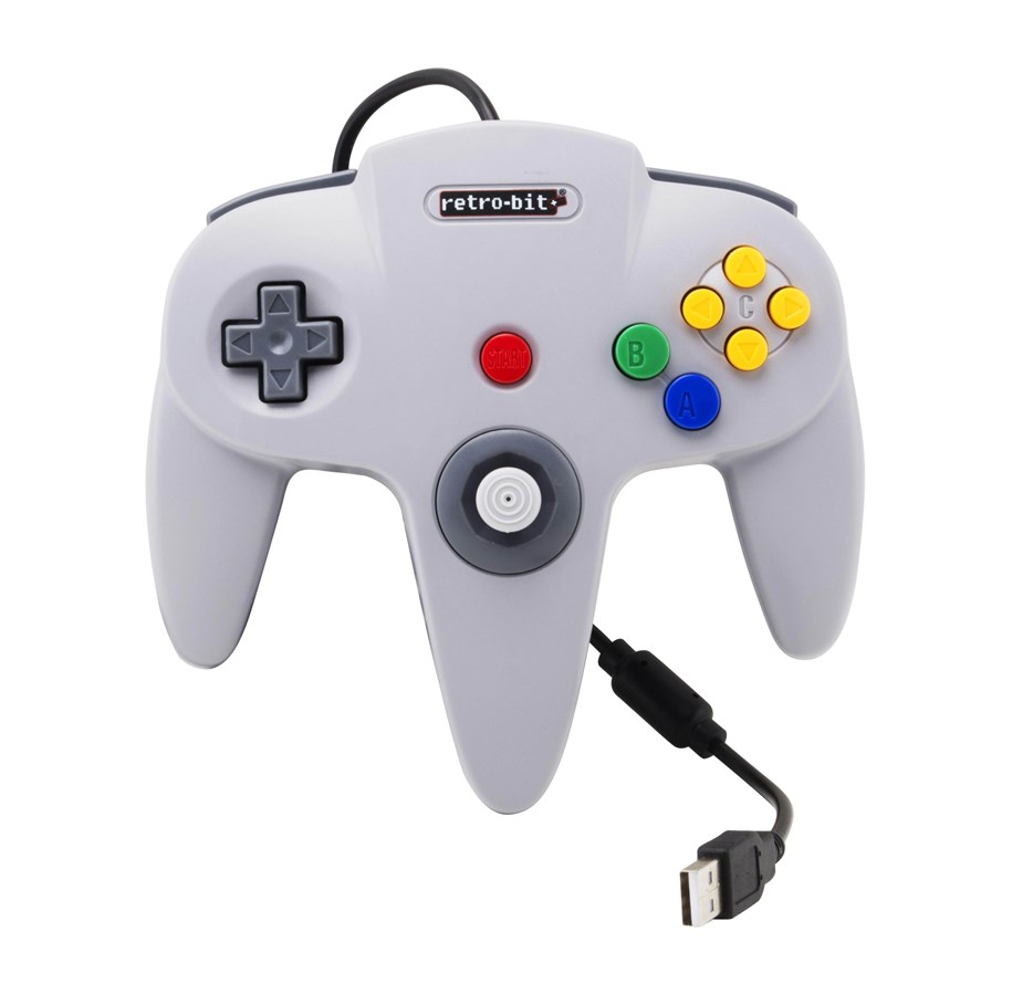 Gaming Zubehör - Retro-bit Classic 64-Bit Controller USB - Grey - Wired Controller - PC - 7350002936511