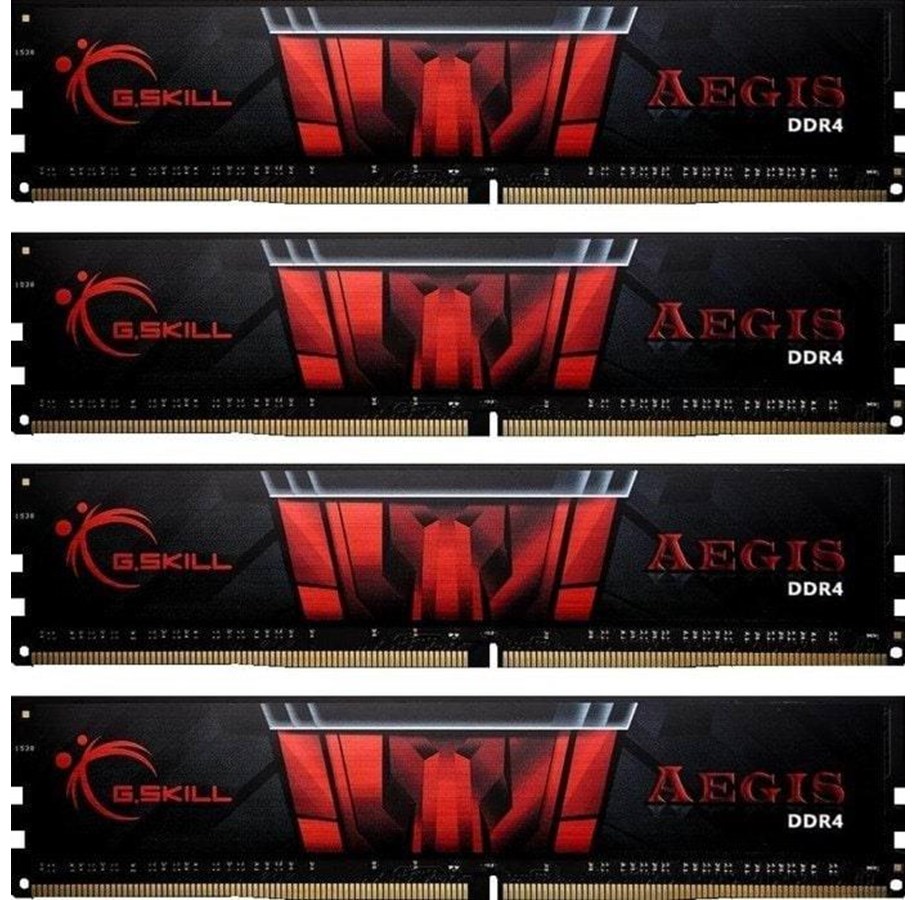 RAM - G.Skill AEGIS DDR4-3200 - 32GB - CL16 - Quad Channel (4 pcs) - Intel XMP - Schwarz - F4-3200C16Q-32GIS