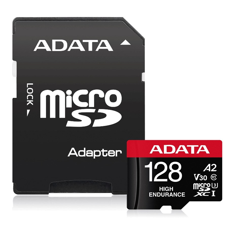 Speicherkarten - A-Data High Endurance MicroSD/SD - 100MB/s - 128GB - AUSDX128GUI3V30SHA2-RA1