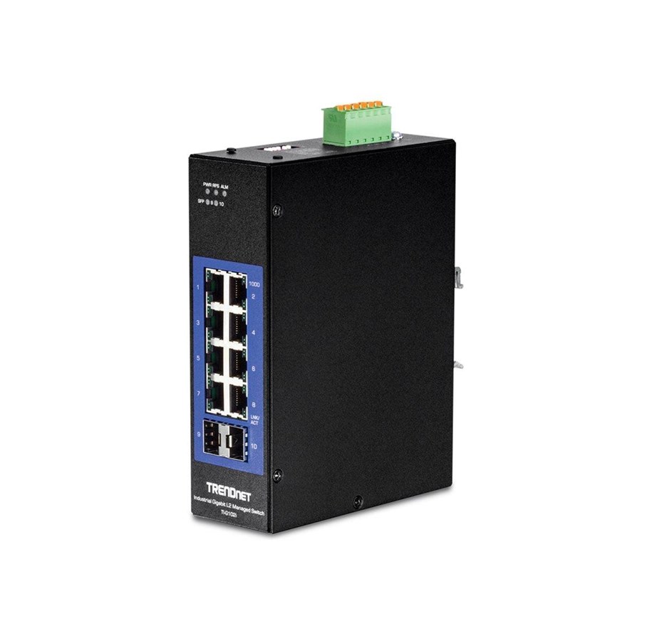 Switches - TRENDnet TI-G102i 10-Port Industrial Gigabit L2 Managed DIN-Rail Switch - TI-G102I