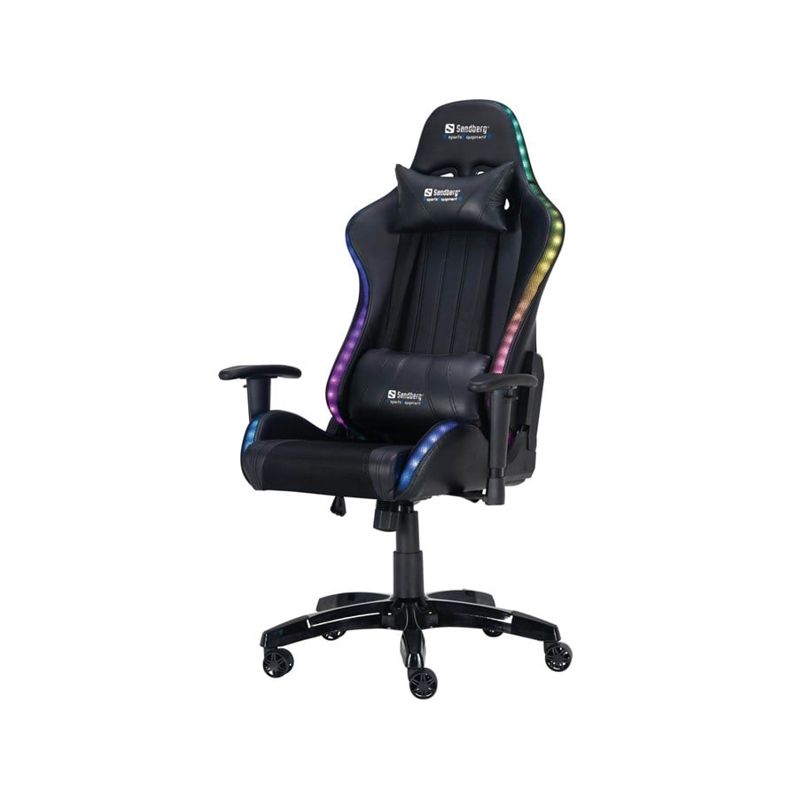 Gaming Stühle - Sandberg Commander Gaming Chair RGB Büro Stuhl - PU-Leder - Bis zu 150 kg - 640-94