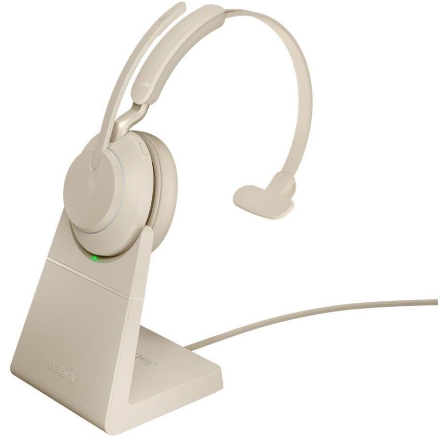 Kopfhörer/Headsets - Jabra Evolve2 65 Link380a UC Mono Stand Beige - 26599-889-988