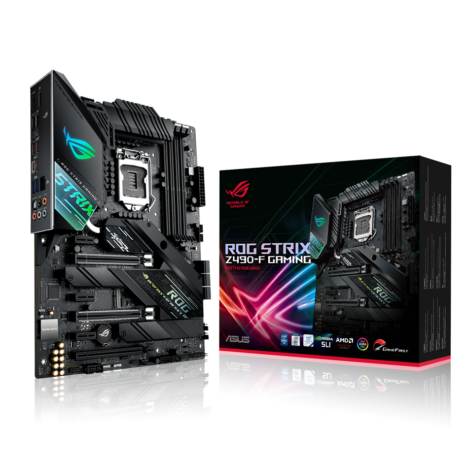 Mainboard - ASUS ROG STRIX Z490-F GAMING Mainboard - Intel Z490 - Intel LGA1200 socket - DDR4 RAM - ATX - 90MB12Q0-M0EAY0