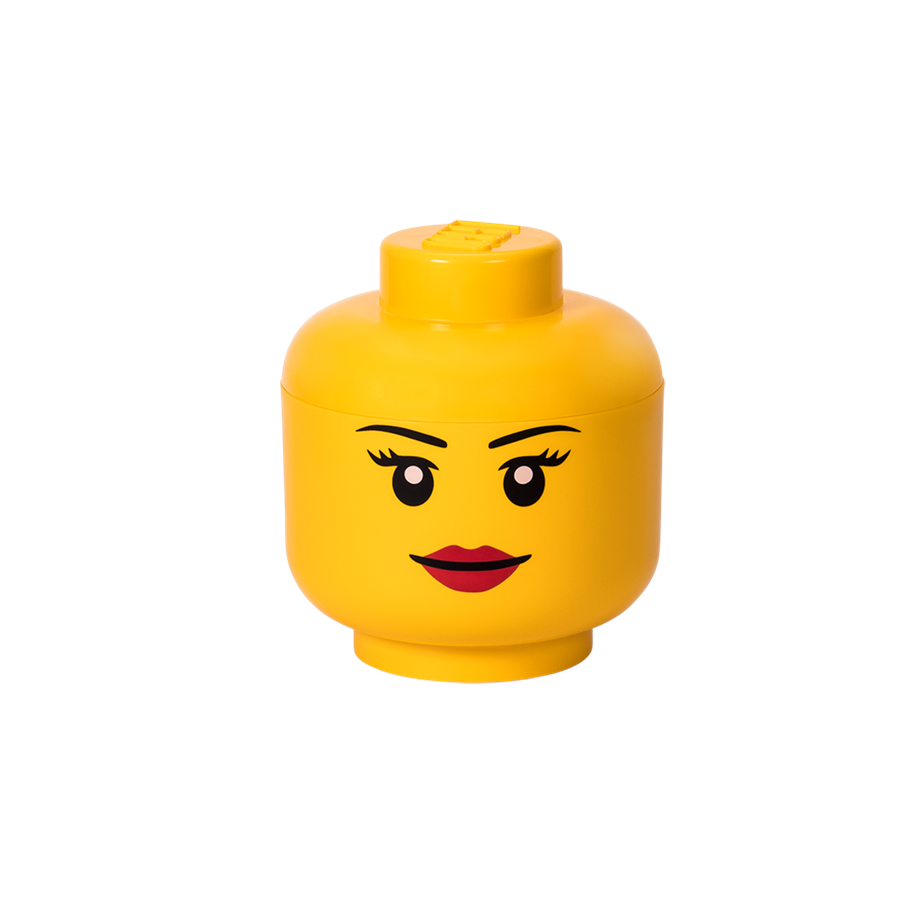 Kinderzimmer - LEGO Aufbewahrungskopf Groß,  Gelb, Mädchen - RC40321725