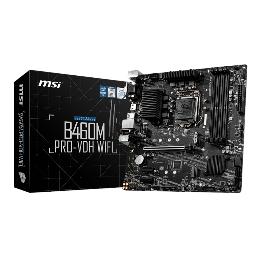 Mainboard - MSI B460M PRO-VDH WIFI Mainboard - Intel B460 - Intel LGA1200 - DDR4 RAM - Micro-ATX - B460M PRO-VDH WIFI