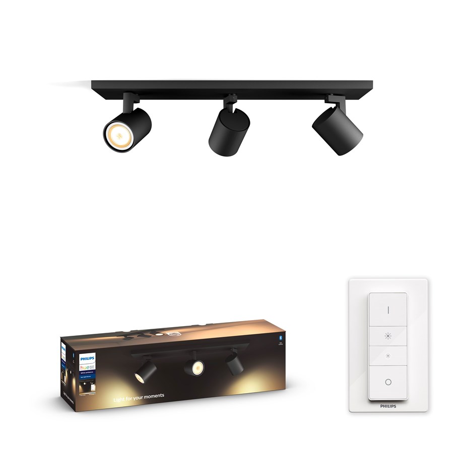 Smart-Home - Philips Hue Runner 3 x 5 W Spot - BT - Schwarz - 915005915801