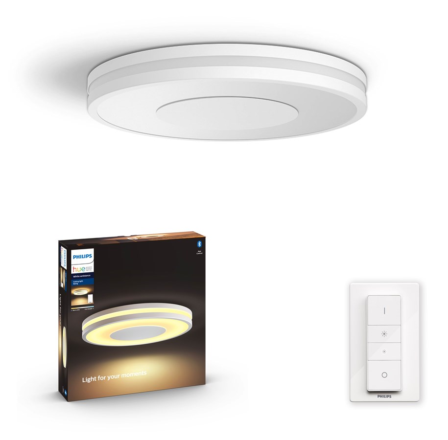 Smart-Home - Philips Hue Being Deckenleuchte inkl. Dimmschalter - BT - Weiß - 915005913501