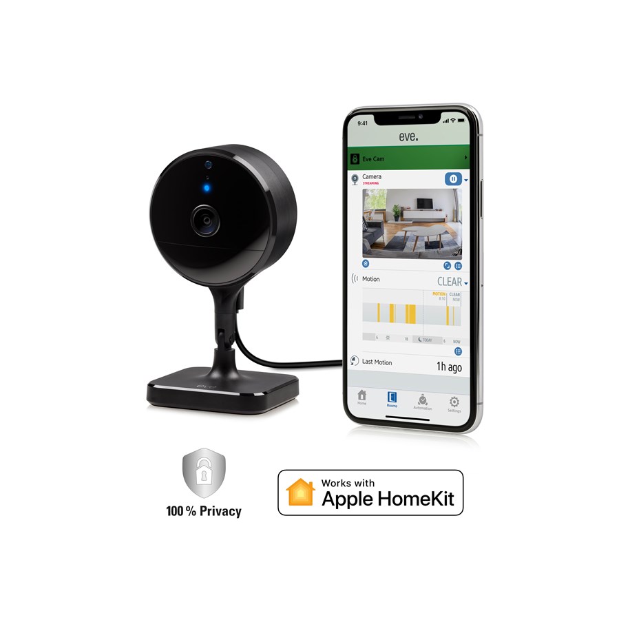 Smart-Home - Eve Cam - Indoor Security Camera with HomeKit Secure Video - 10EBK8701