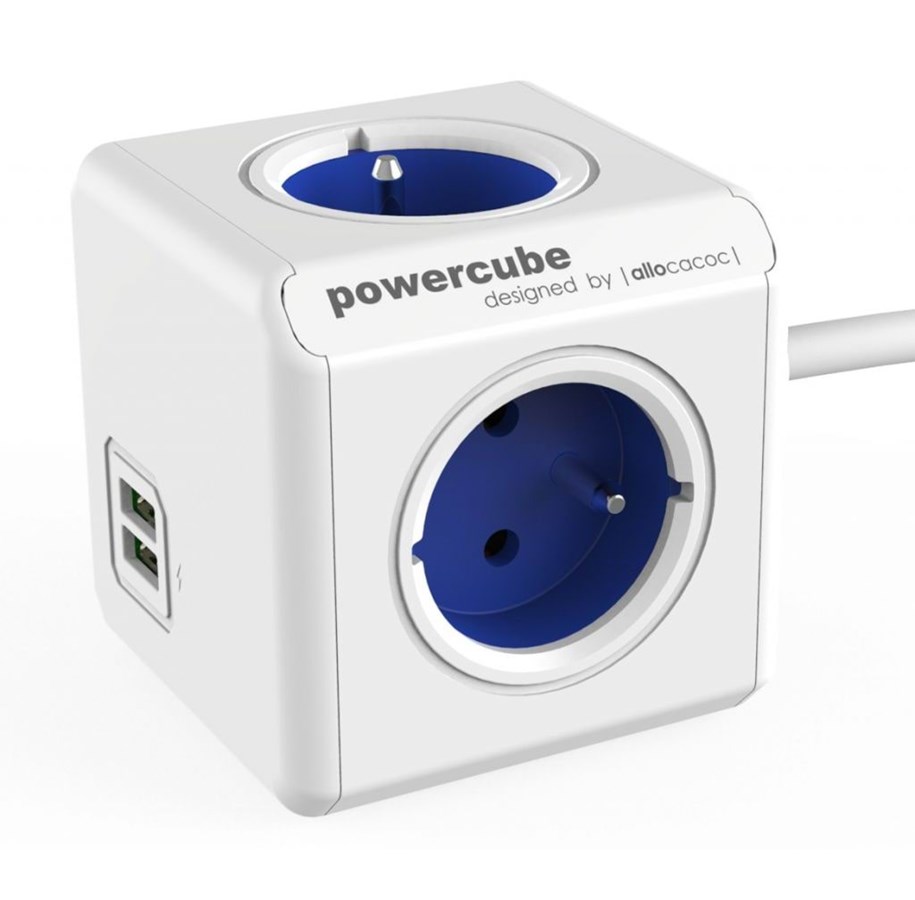 Stromkabel (Extern) - PowerCube Extended USB 1.5 meter (Type E) - Blue - 2402BL/FREUPC