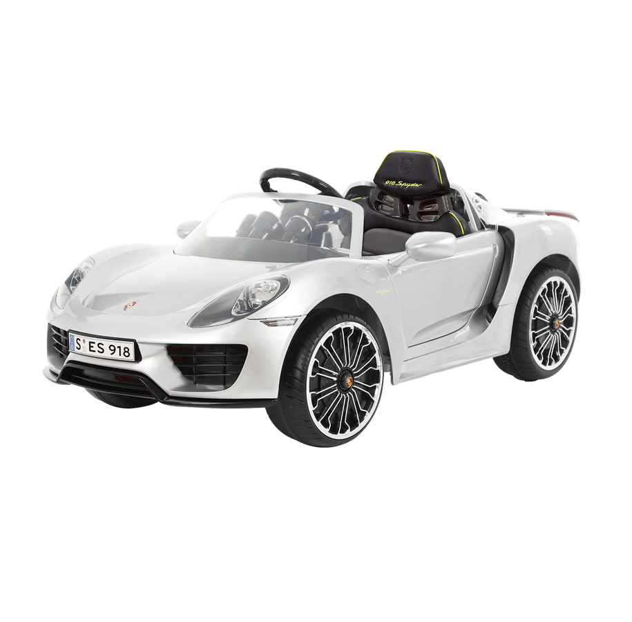 Kinder Elektroauto - Rollplay Electric car Porsche 918 Spyder Hybrid Silver Premium - 805-690