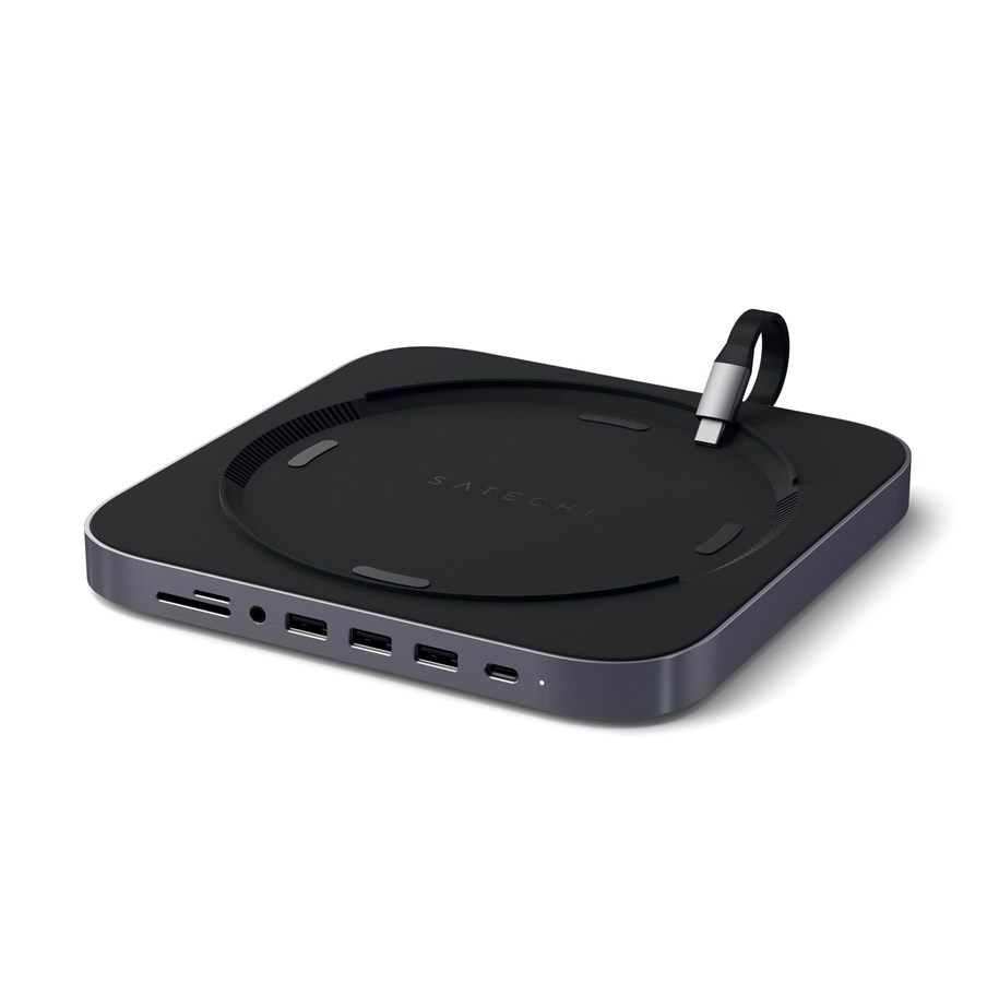 Dockingstationen - Satechi Type-C Aluminum Stand & Hub for Mac Mini - ST-ABHFM