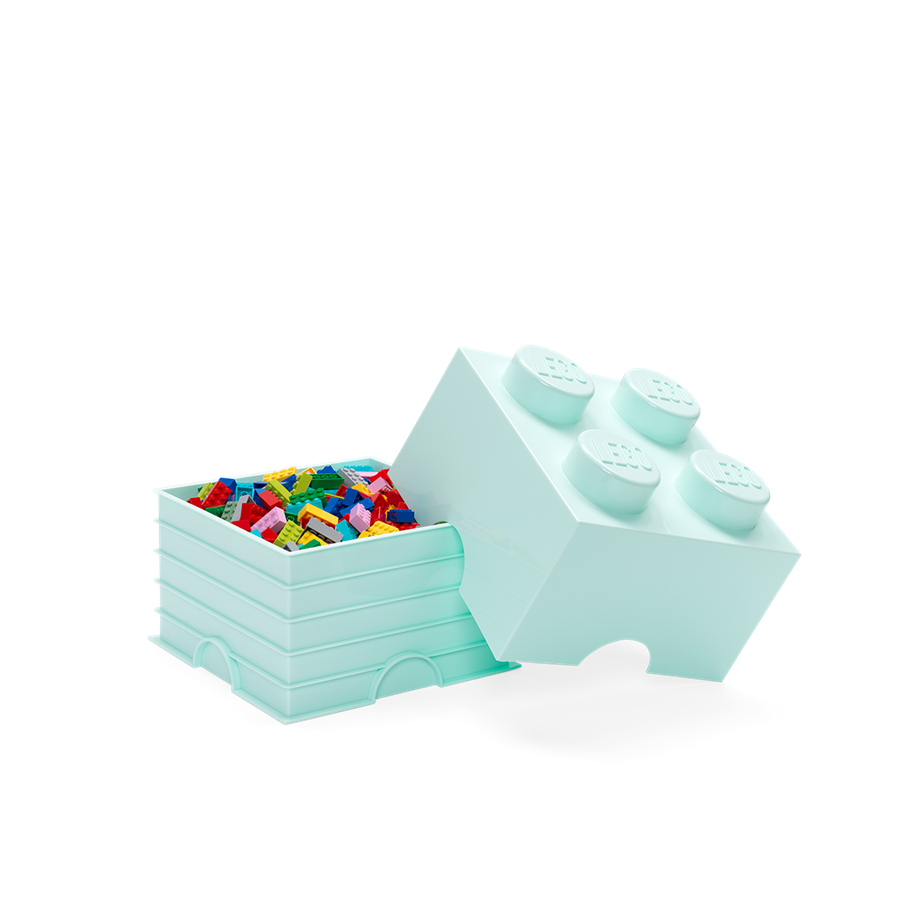 Kinderzimmer - LEGO Aufbewahrungsstein, 4 Noppen, mintgrün - 40031742