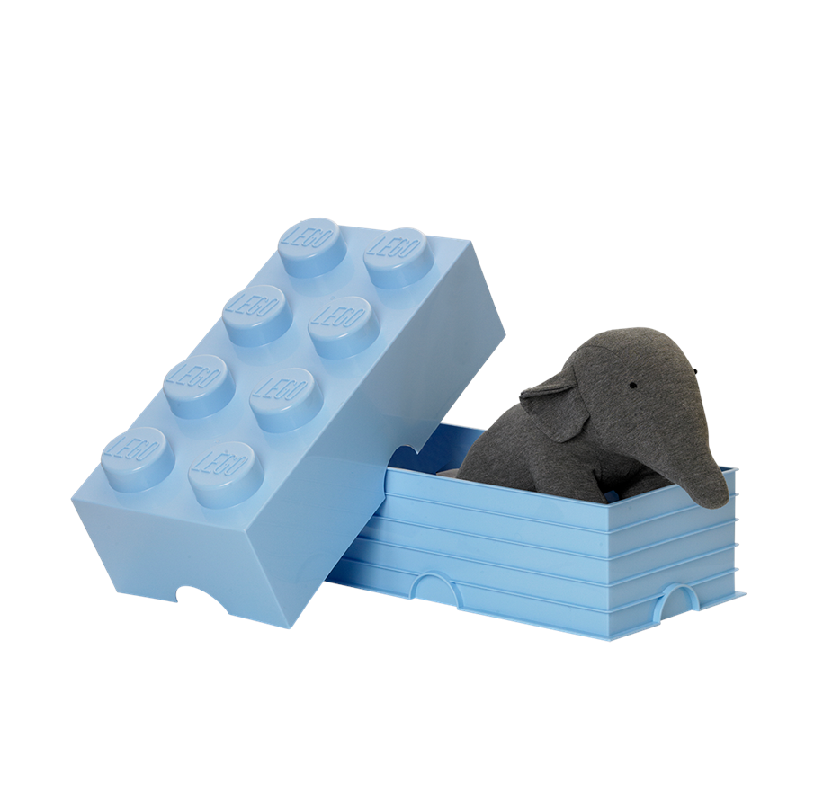 Kinderzimmer - LEGO Aufbewahrungsstein, 8 Noppen, hellblau - 40041736