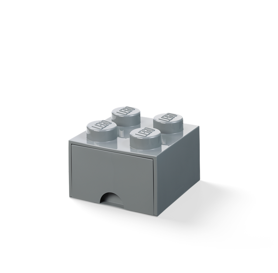 Kinderzimmer - LEGO Schublade 4 Noppen, 1 Fach, dunkel grau - 40051754