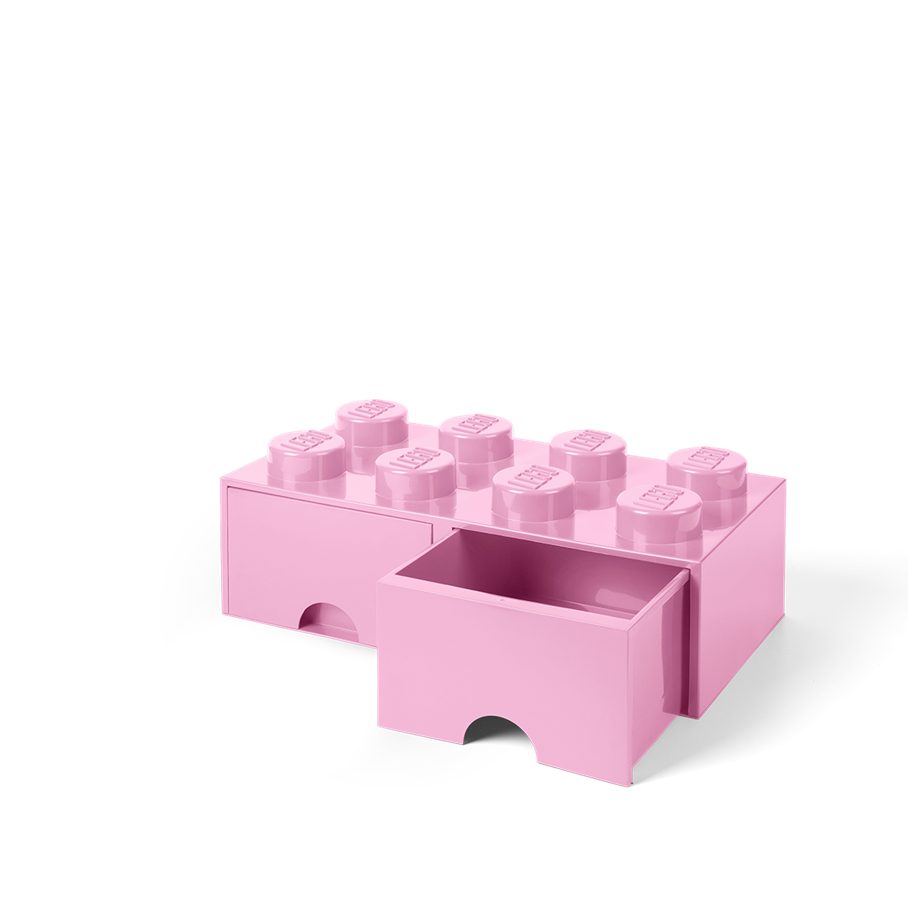 Kinderzimmer - LEGO Schublade 8 Noppen, 2 Schubladen, hell rosa - 40061738