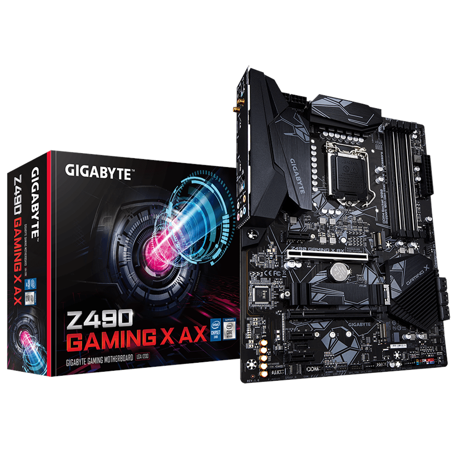 Mainboard - GIGABYTE Z490 GAMING X AX Mainboard - Intel Z490 - Intel LGA1200 - DDR4 RAM - ATX - Z490 GAMING X AX