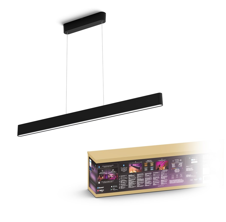 Smart-Home - Philips Hue Ensis Pendelleuchte - BT - Schwarz - 915005976401