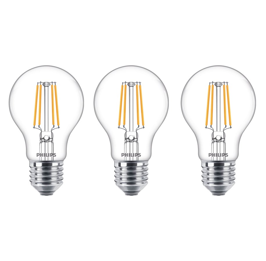LED-Birnen - Philips LED-Lampe Classic Standard 4.3W/827 (40W) Clear 3-pack E27 - 929001890059