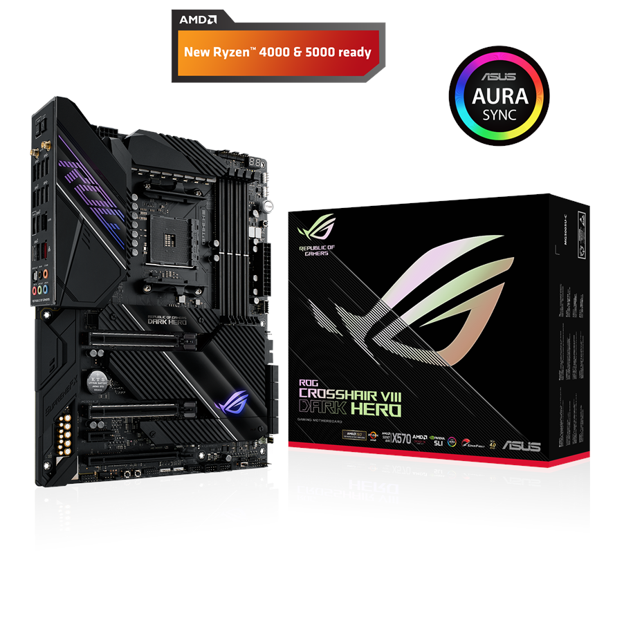 Mainboard - ASUS ROG CROSSHAIR VIII DARK HERO [Wi-Fi] Mainboard - AMD X570 - AMD AM4 socket - DDR4 RAM - ATX - 90MB1760-M0EAY0