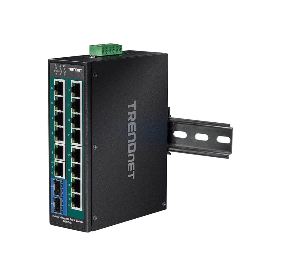 Switches - TRENDnet TI-PG162 - Industrial - switch - 16 ports - unmanaged - TI-PG162