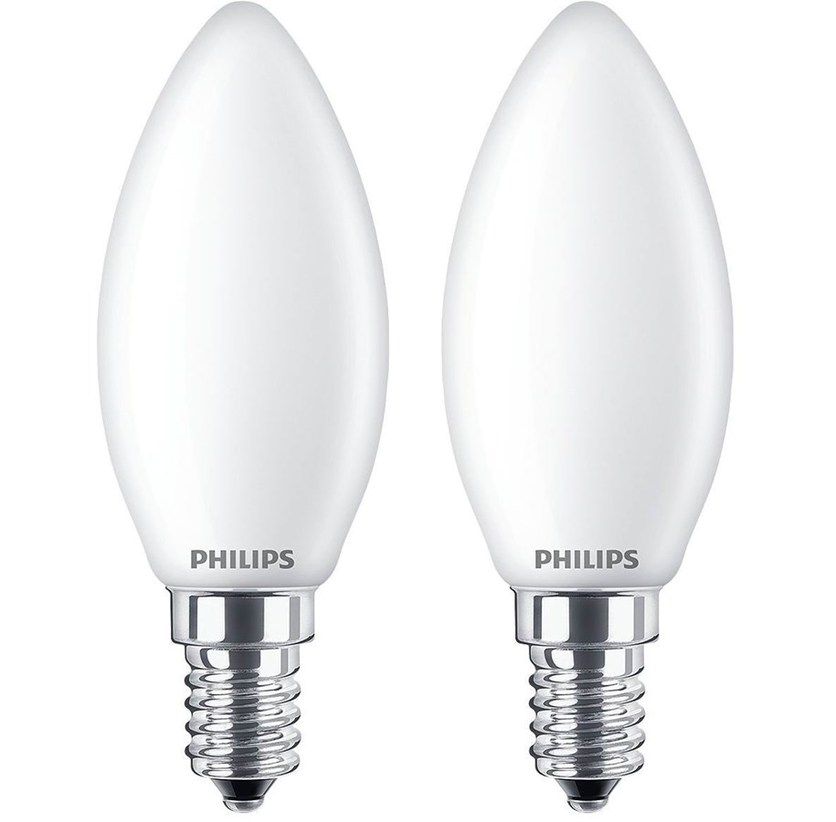 LED-Birnen - Philips LED-Lampe Candle 2.2W/827 (25W) Frosted 2-pack E14 - 929001345270