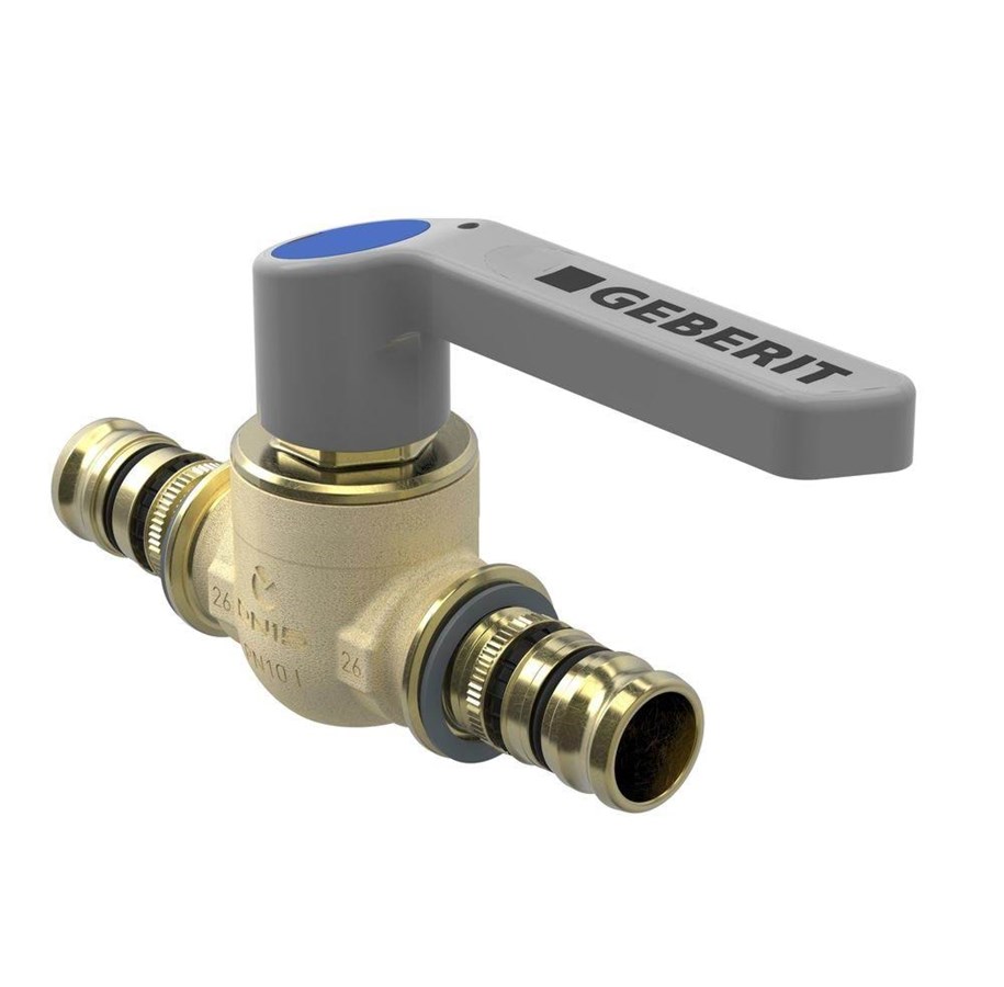Alu pex Systeme - Geberit mepla ball valve with actuator lever: d=32mm 604.020 - 614.061.00.2