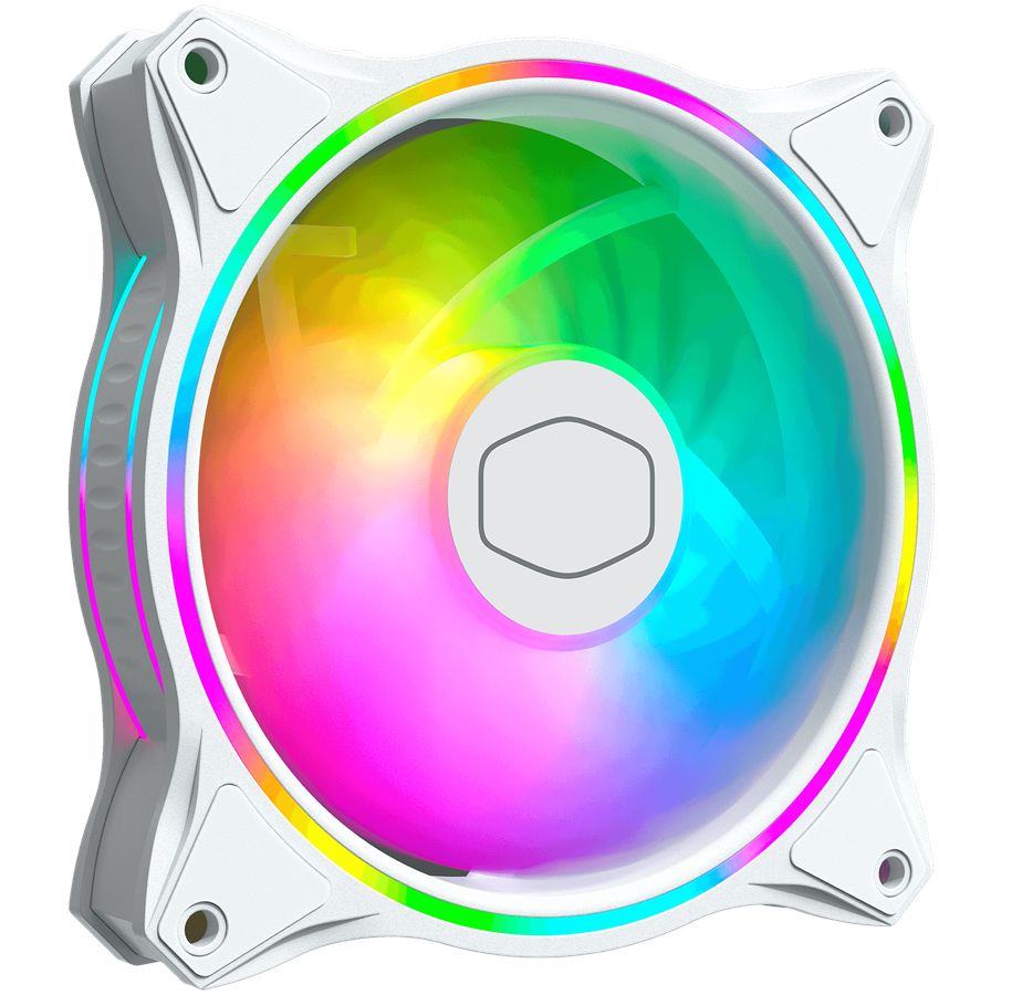 Gehäuselüfter - Cooler Master MasterFan MF120 HALO White - Gehäuselüfter - 120mm - Weiß mit RGB LED - 30 dBA - MFL-B2DW-18NPA-R1