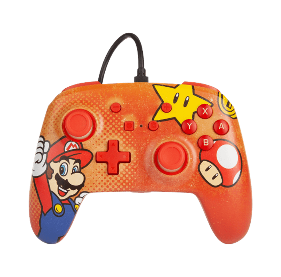 Gaming Zubehör - PowerA Enhanced Wired Controller for Nintendo Switch – Mario Vintage - Wired Controller - Nintendo Switch - 617885024450