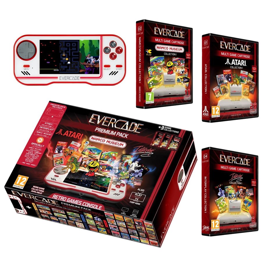 Spielkonsolen - Blaze Evercade Evercade Premium Pack +3 Vol 1 - White - 5060690790099