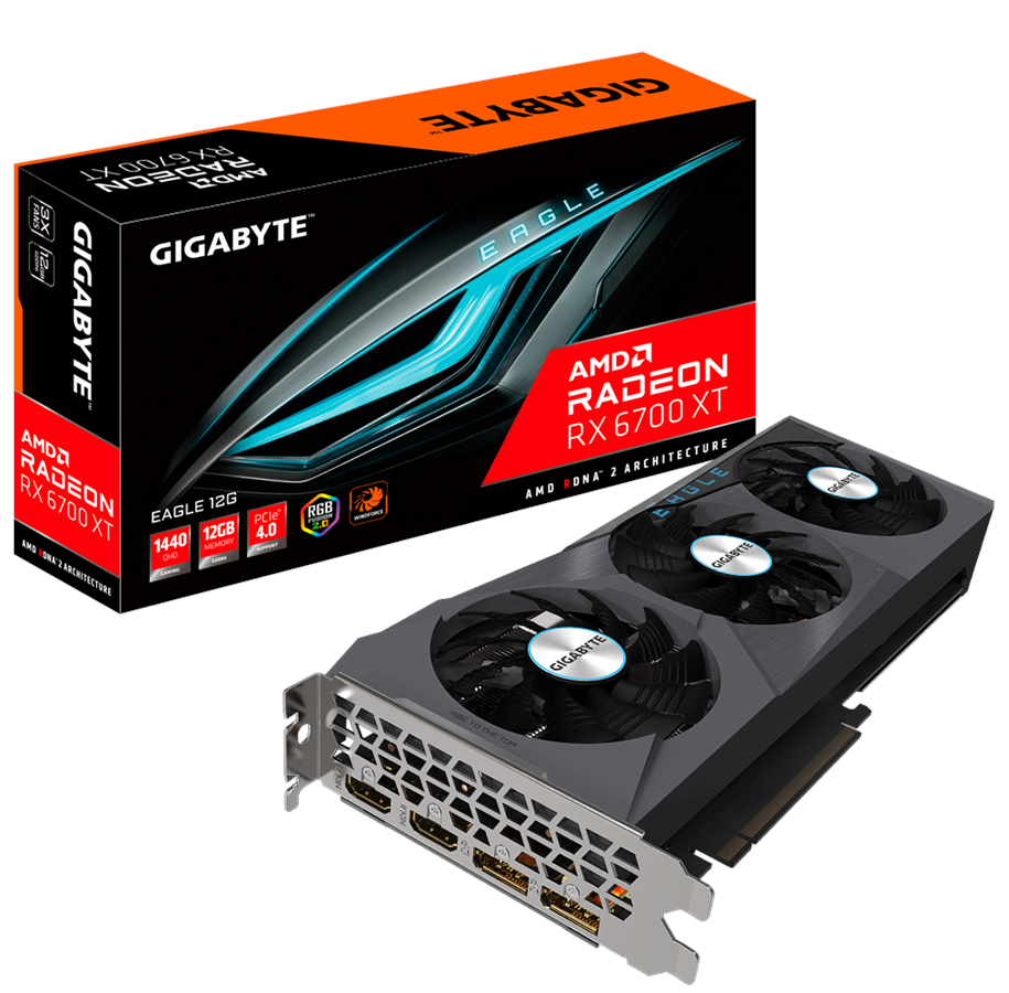 Grafikkarte - GIGABYTE Radeon RX 6700 XT EAGLE - 12GB GDDR6 RAM - Grafikkarte - GV-R67XTEAGLE-12GD