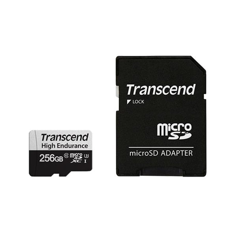 Speicherkarten - Transcend 350V High Endurance MicroSD/SD - 100MB/s - 256GB - TS256GUSD350V