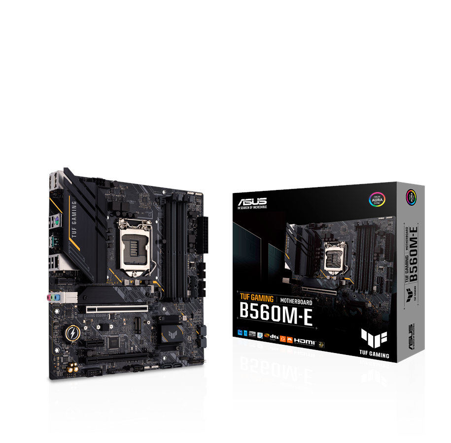 Mainboard - ASUS TUF GAMING B560M-E Mainboard - Intel B560 - Intel LGA1200 socket - DDR4 RAM - Micro-ATX - 90MB1850-M0EAY0