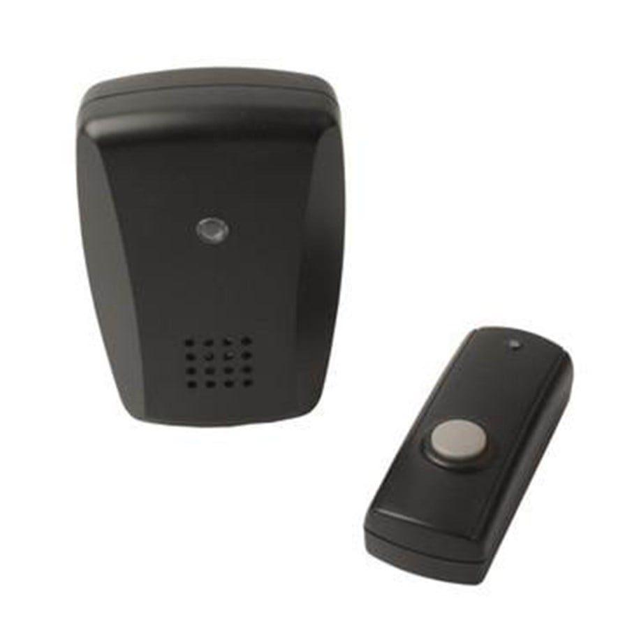 Elektrogeräte - Elworks Doorbell kit wireless 1 push button athen black - 26-575-2