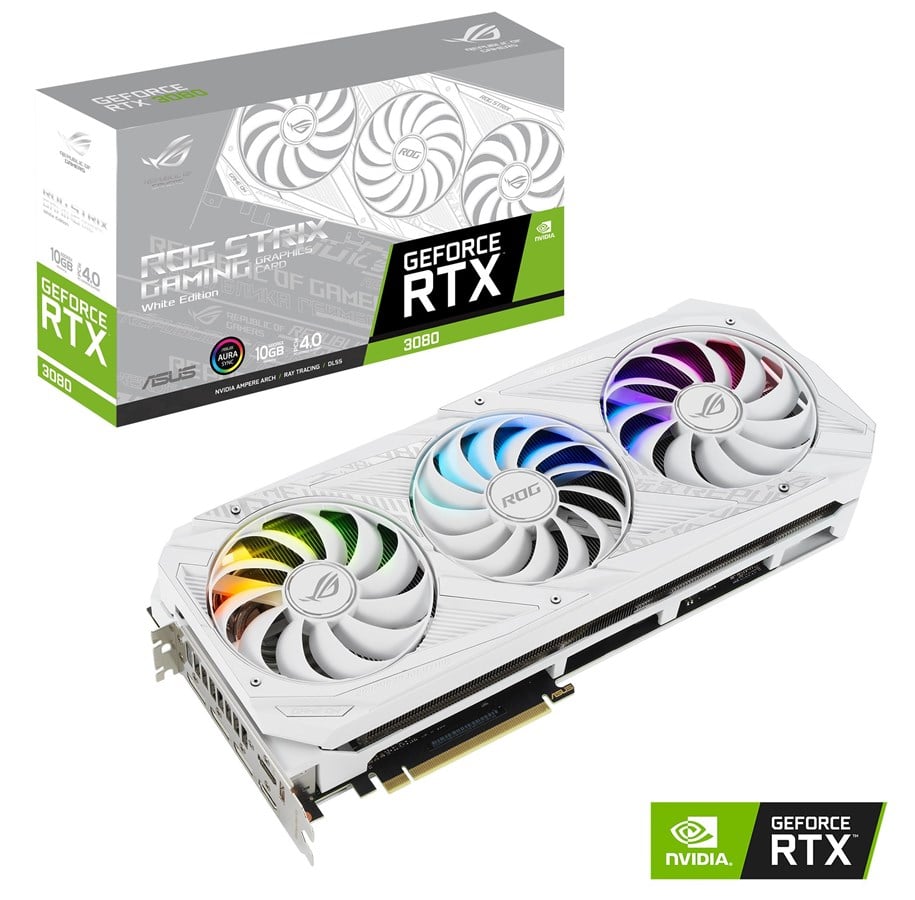 Grafikkarte - ASUS GeForce RTX 3080 ROG STRIX OC White V2 LHR - 10GB GDDR6X RAM - Grafikkarte - 90YV0FAA-M0NM00