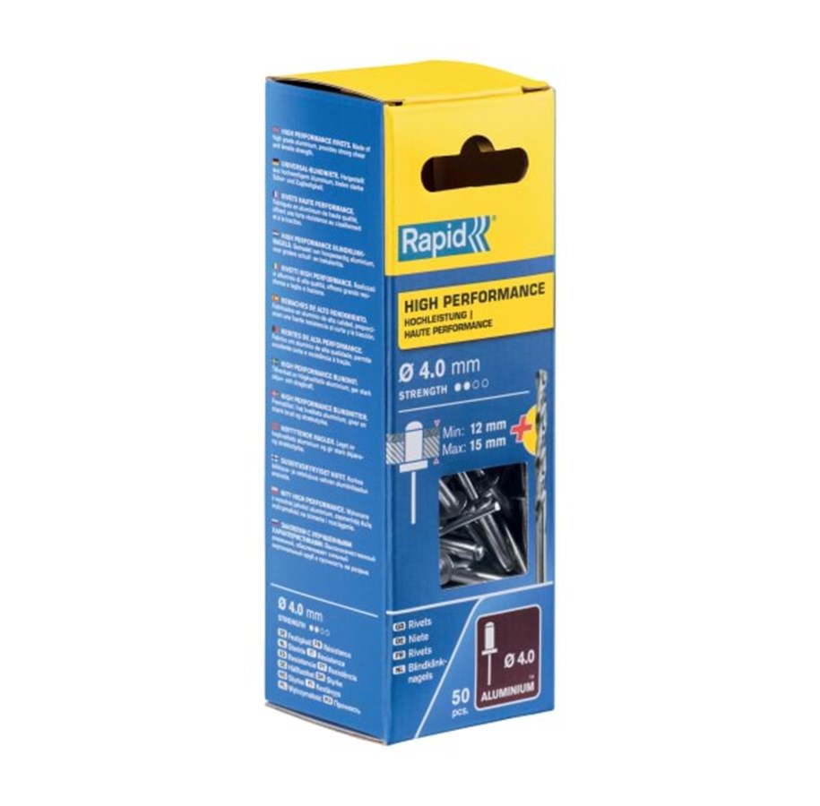 Klebeband und Kleber - Rapid Rivets Ø4x18mmHighPerfAlu50stk+Bor - 37506