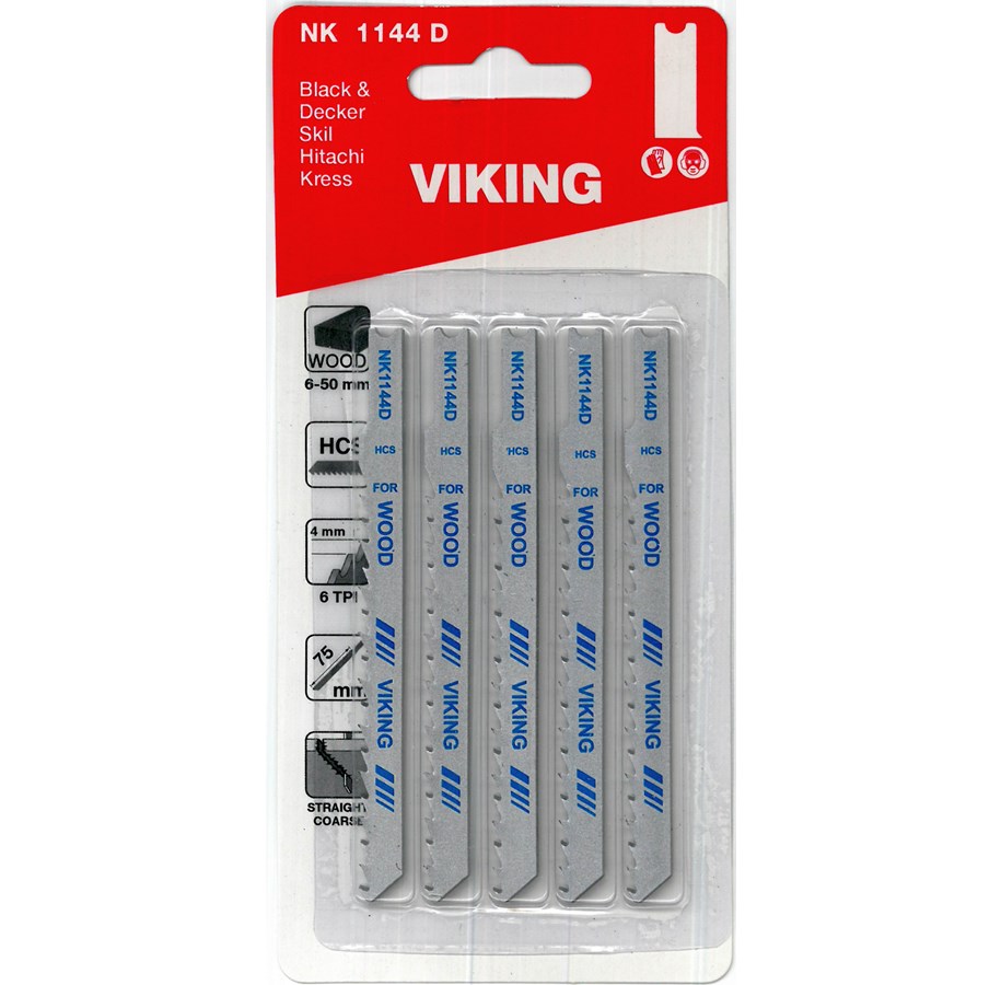 Haus & Garten - Viking Jigsaw Blades 1144D card of 5 blades - 5701604114449