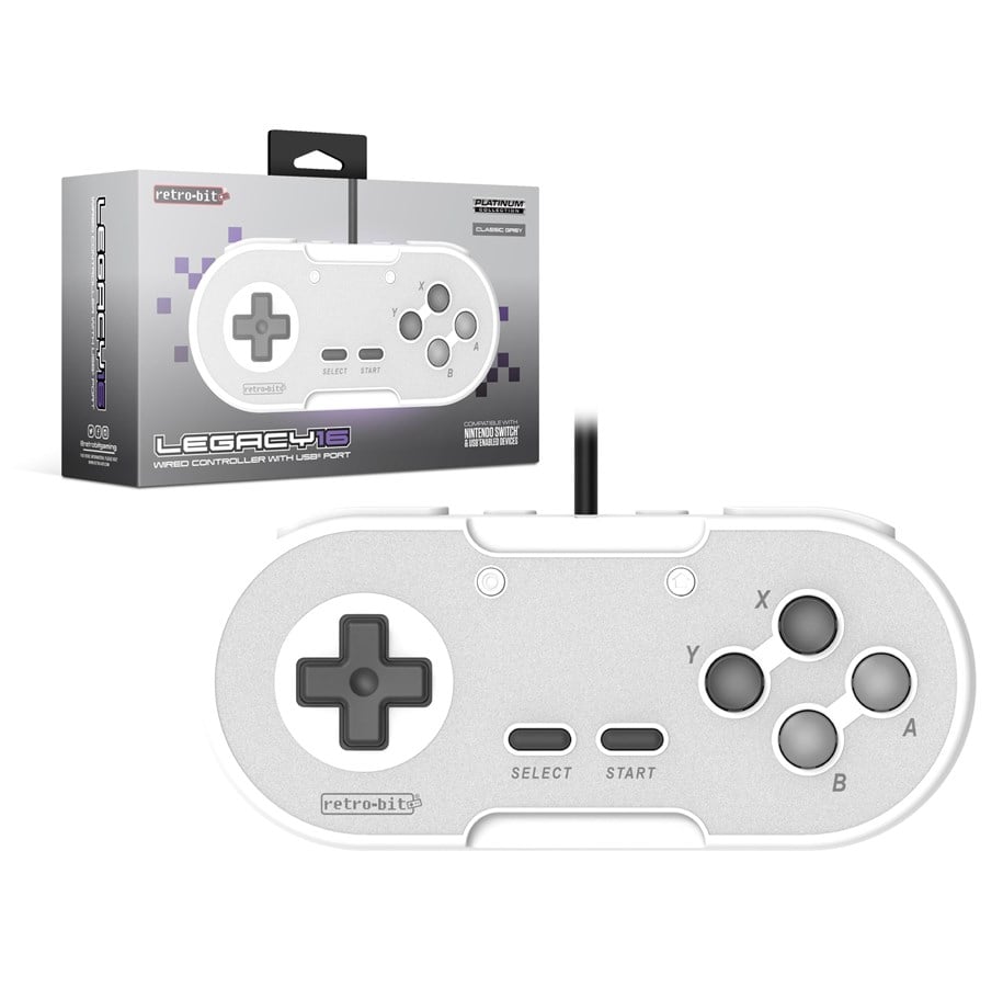 Gaming Zubehör - Retro-Bit Legacy 16 USB Pad - Grey - Wired Controller - Android - 849172012172